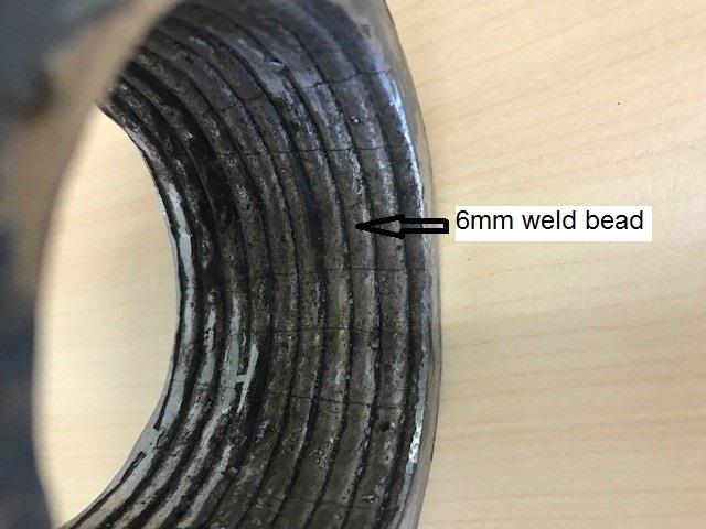 Overlay Pipe with thin weld bead Overlay Pipe with thin weld bead